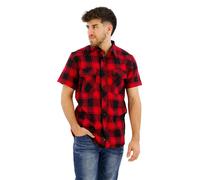 Brandit Kurzarmhemd Check – Baumwolle – Rot/Schwarz – Größe 7XL – Herren
