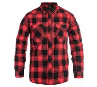 Brandit Hemd Check Shirt Karohemd 100% Baumwolle Langarm Herren Rot/Schwarz XL