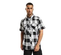 Brandit Checkshirt kurzarm weiß/schwarz, Größe 7XL, Herren, Baumwolle