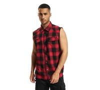 Brandit Men Hemd Checkshirt sleeveless Red/Black-3XL
