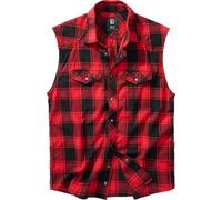 Brandit Hemd – ärmelloses Checkshirt – 100% Baumwolle – Herren Rot/Schwarz Gr. 7XL