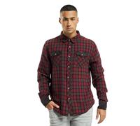 Brandit Hemd Duncan Checkshirt Langarm Baumwolle Rot-Braun Herren 7XL