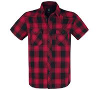 Brandit Checkshirt halfsleeve Kurzarmhemd schwarz rot in XL