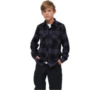 Brandit Kinderhemd Checkshirt – Langarm – Baumwolle – Schwarz/Grau – Größe M (134-140)