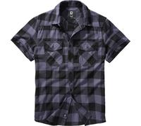 Brandit Checkshirt Kurzarmhemd, schwarz-grau, Größe 6XL für Männer