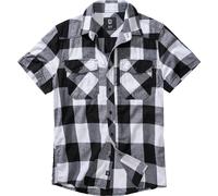 Brandit Checkshirt Kurzarmhemd, schwarz-weiss, Größe 6XL für Männer