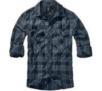 Brandit Checkshirt Langarmhemd blau grau schwarz in L