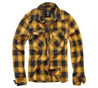 Brandit Checkshirt Langarmhemd schwarz gelb in M