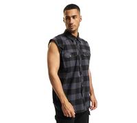 Brandit Checkshirt Ärmellos Baumwolle schwarz/grau Herren Größe 7XL