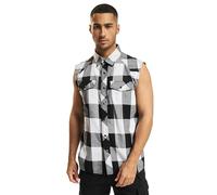 Brandit Check Shirt Sleeveless, Farbe: White/blac, Größe: 7XL