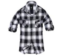 Brandit Damen Women Amy Flannel Shirt Long Sleeve Hemd, White-Black, 6XL