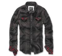 Brandit Duncan Check Shirt Long Sleeve, Farbe: Brown-blac, Größe: S