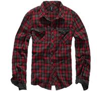 Brandit Duncan Langarmhemd rot grau in L