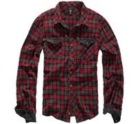 Brandit Duncan Männer Langarmhemd rot/grau L 100% Baumwolle Casual Wear