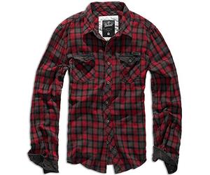 Brandit Duncan Männer Langarmhemd rot/grau M 100% Baumwolle Casual Wear