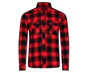 Brandit Flanellhemd (Schwarz/Rot, XXL)