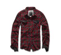 Brandit Langarmhemd Duncan Check Baumwolle Rot-Braun Herren Größe 6XL