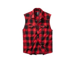 Brandit Hemd Checkshirt Sleeveless - Schwarz Grau / XL Herren