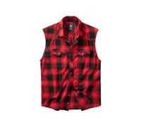 Brandit Hemd Checkshirt Sleeveless - Weiß Schwarz / M Herren