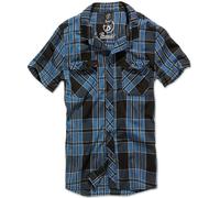 Brandit Hemd Roadstar Shirt, 1/2 Sleeve in Indigo Checked-XL