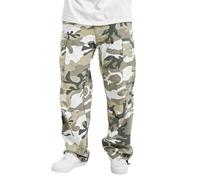 Brandit Cargohose Herren M-65 Vintage Cargo Pants – US-Größen 5XL, Snowcamouflage, 100% Baumwolle
