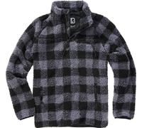 Brandit Herren Sweatshirt Teddyfleece Troyer Black/Grey-4XL