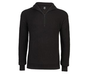 Brandit Hoodie / Sweatshirt Marine Pullover Troyer in Black-XXXL