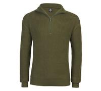 Brandit Hoodie / Sweatshirt Marine Pullover Troyer in Olive-XL