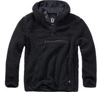 Brandit Hoody / Sweatshirt Teddyfleece Worker Pullover in Black-XXL