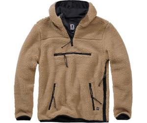 Brandit Hoody / Sweatshirt Teddyfleece Worker Pullover in Olive-S