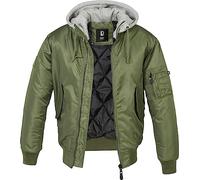 Brandit Individual Wear Herren MA1 Wind-/Wasserabweisende Casual Outdoor Kapuzenjacke Bomberjacke mit Warmfutter & Strickkragen, Olivengrau, XXL