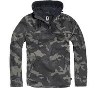 Brandit Individual Wear Herren-Windbreaker-Pullover, Fleece-gefüttert, Viertelreißverschluss, leicht, wetterfest, lässig, Outdoor-Jacke, Dunkles Camo, S