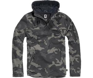 Brandit Individual Wear Herren-Windbreaker-Pullover, Fleece-gefüttert, Viertelreißverschluss, leicht, wetterfest, lässig, Outdoor-Jacke, Dunkles Camo, S