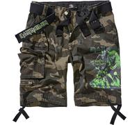 Brandit x Iron Maiden - Savage The Number Of The Beast Darkcamo - Shorts Tarnfarben XXL