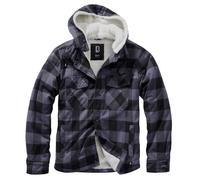 Brandit Jacke Lumberjacket hooded in Black/Grey-M