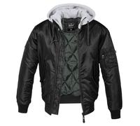 Brandit - MA1 Sweat Hooded Jacket - Bomberjacke mit Kapuze - Black/Grey XXL