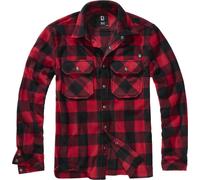 Brandit - Jeff Fleece Long Sleeve - Langarmshirt aus Fleece - Red/Black 3XL