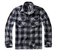 Brandit Jeff Fleece Shirt Long Sleeve, Farbe: Black/Grey, Größe: 4XL