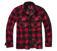 Brandit Langarmshirt Jeff Fleece – Rot/Schwarz Größe 4XL