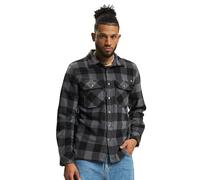 Brandit Herren Jeff Fleece Shirt Long Sleeve Hemd, Black/Grey, S