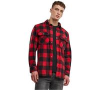 Brandit Jeff Fleece Shirt Long Sleeve, Farbe: red/Black, Größe: L