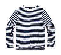 Brandit Jersey-Langarmshirt Stripe Navy-Weiß Größe 2XL für Männer