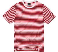 Brandit Stripe Jersey T-Shirt, weiss-rot, Größe M für Männer
