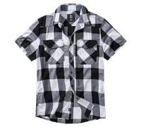 Brandit Check Shirt Short Sleeve, Farbe: White/blac, Größe: XXL