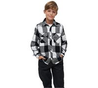Brandit Kids Checkshirt weiß/schwarz, Größe XL/158-164, Baumwolle