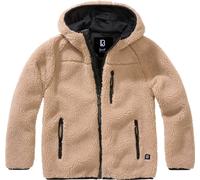 Brandit Kinder Jacke Kids Teddyfleecejacket, Hood Camel-158/164