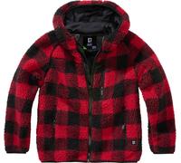 Brandit Kinder Jacke Kids Teddyfleecejacket, Hood Red/Black-170/176