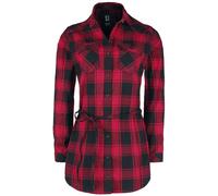 Brandit Ladies Longshirt Lucy Langarmhemd rot schwarz in XS