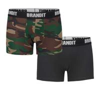 Brandit - Logo - Boxershort - 2 Paar - Black/Woodland S