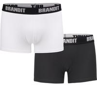 Brandit Logo Boxershorts - 2er Pack, weiß/schwarz, Größe S